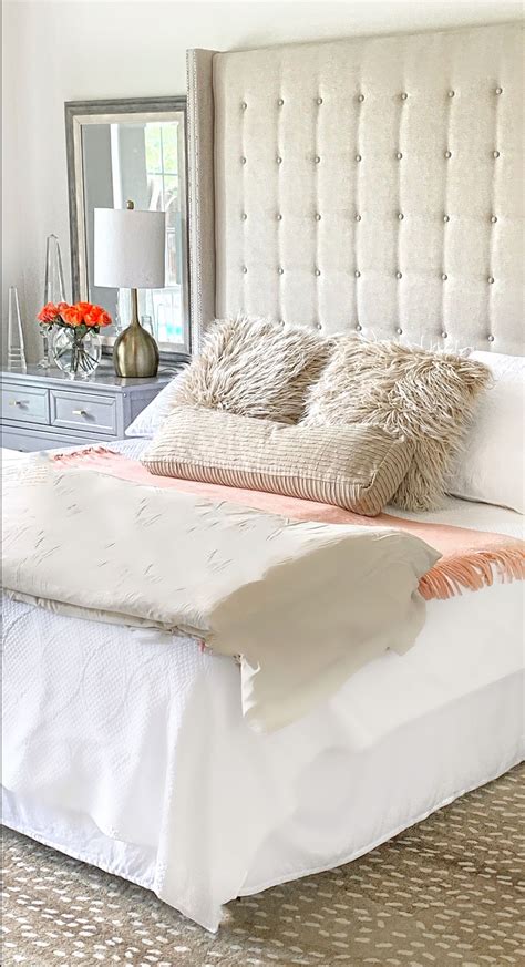 extra tall upholstered headboard.